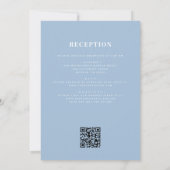All in One Dusty Blue QR Code Minimalist Wedding Kaart (Achterkant)
