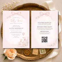 All in One Dwaas Ganzen Roze Gingham Baby Shower