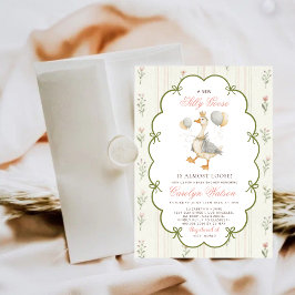 All In One Dwaze Gans Roze Groen Baby Shower Kaart