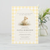 All in One Eendje Gingham Baby Borrel Kaart (Staand voorkant)