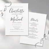 All In One Eenvoudig Zwart En Wit Script Trouwfees Kaart