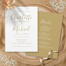 All In One Eenvoudige Elegante Gouden Scriptie Bru Kaart