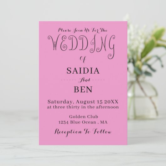 All-in-One Eenvoudige Klassieke Trouw Uitnodiging (Staand voorkant)