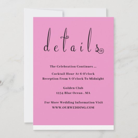 All-in-One Eenvoudige Klassieke Trouw Uitnodiging (Achterkant)