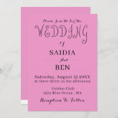 All-in-One Eenvoudige Klassieke Trouw Uitnodiging (Voorkant / Achterkant)