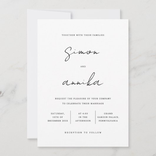 All-in-One Elegant Modern Handschrift Font Wedding Kaart (Voorkant)