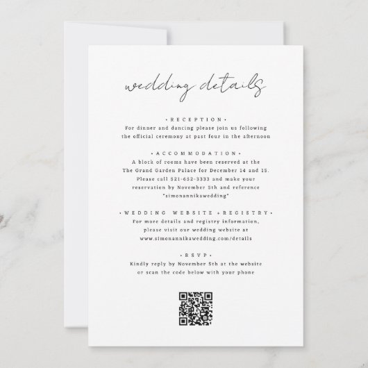 All-in-One Elegant Modern Handschrift Font Wedding Kaart (Achterkant)