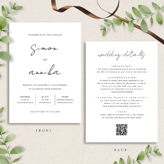 All-in-One Elegant Modern Handschrift Font Wedding Kaart