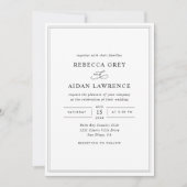 All-in-One Elegant Script Black and White Wedding Kaart (Voorkant)