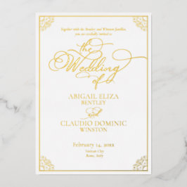 All-In-One Elegant Script Rome Italië Bestemming Folie Uitnodiging