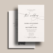 All In One Elegante Script Klassieke Trouw Ivory Kaart
