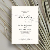 All In One Elegante Script Klassieke Trouw Ivory Kaart