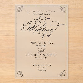 All-In-One Elegante Script Rome Italië Bestemming Acryl Uitnodigingen