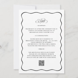 All In One Elegante Trouw QR Zwarte Calligrafie Kaart