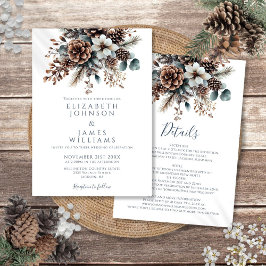 All In One Elegante Winter Bloemige Pijnboom Bruil Kaart