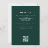 All in One Emerald Green QR Code Wedding Kaart (Achterkant)