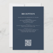 All in One Eucalyptus Navy Blue QR Code Wedding Kaart (Achterkant)