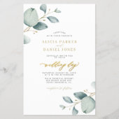 All-in-one eucalyptus QR-code trouwuitnodiging Flyer (Voorkant)