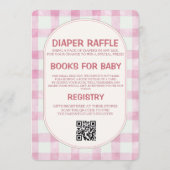 All In One Fall Gingham Roze Pompoen Baby Shower Kaart (Achterkant)