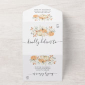 All-in-One Fall Wedding | rustieke pompoen All In One Uitnodiging (Buitenkant)