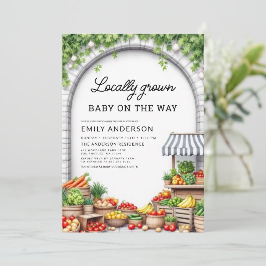 All in One Farmers Market Lokaal geteeld Baby show Kaart (Staand voorkant)