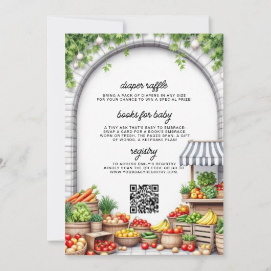 All in One Farmers Market Lokaal geteeld Baby show Kaart (Achterkant)