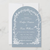 All in One Floral Arch Garden Wedding Dusty Blue Kaart (Voorkant)