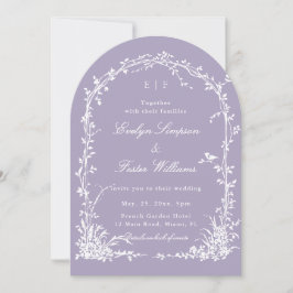All in One Floral Arch Garden Wedding Lavender Kaart