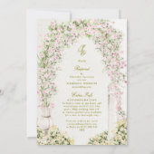 all in one floral garden arch rsvp details wedding kaart (Achterkant)