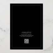 All In One Folie Zilver QR Code Donker Zwart Bruil Uitnodiging (Achterkant)