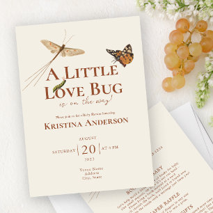 All in One Gender Neutral Love Bug Baby shower Kaart