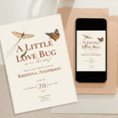 All in One Gender Neutral Love Bug Baby shower Kaart