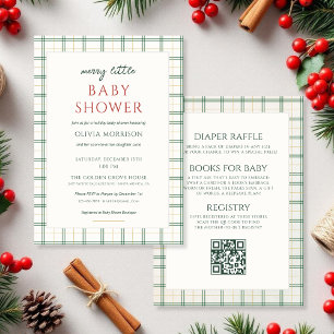 All in One Geruite Merry Little Baby Shower Kaart