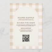 All in One Gingham Bearly Wait Baby Shower Kaart (Achterkant)