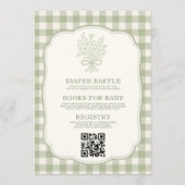 All-in-One Gingham Bloem Boog Baby Borrel Kaart (Achterkant)
