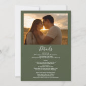 All in One Greenery Lights Foto Olijfbruiloft Kaart (Achterkant)