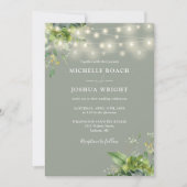 All In One Greenery Lights Sage Green Wedding Kaart (Voorkant)