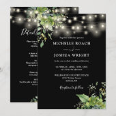 All in one groen licht zwart-wit bruiloft kaart (Voorkant / Achterkant)