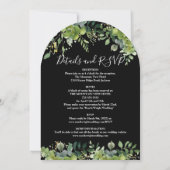All In One Groene Boog Zwart En Wit Bruiloft Kaart (Achterkant)