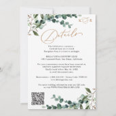 All-in-One Groene Geometrische QR Code Trouwkaart Kaart (Achterkant)