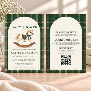 All in One Groene Paard Geruite Polo Jongens Baby Kaart