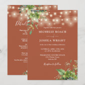 All In One Groene Verlichting Terracotta Bruiloft Kaart (Voorkant / Achterkant)