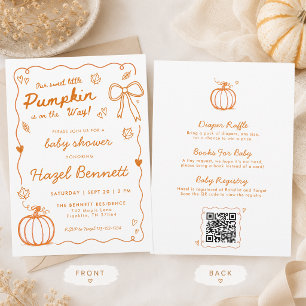 All In One Hand Getekende Pompoen Herfst Baby Show Kaart