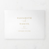 All In One Hart Script Gouden Trouwdag Drieluik Uitnodiging (Cover)