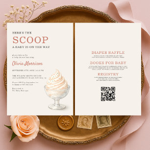 All in One Here's the Scoop Ijs Baby Shower  Kaart