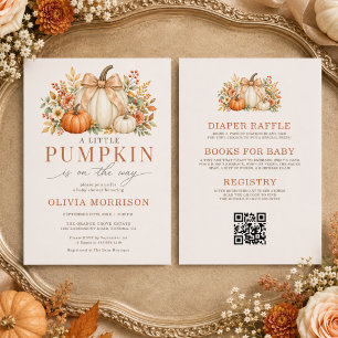 All in One Herfst Boog Kleine Pompoen Baby Shower Kaart