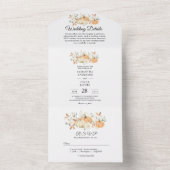 "All-in-One herfstbruiloft | Rustieke pompoen All In One Uitnodiging (Binnen)