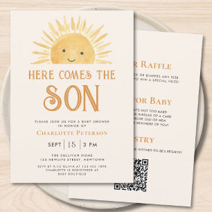 All In One Hier Komt De Zoon Baby Shower Kaart