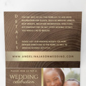 All in One Houten Foto Bruiloft Drieluik Uitnodiging (Binnenzijde eerst)