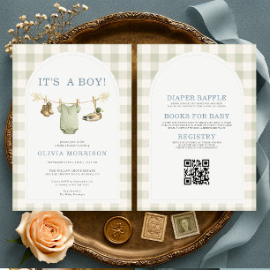 All in One It's a Boy Eend Jacht Baby Shower Kaart